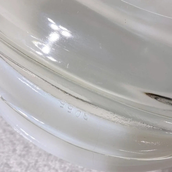 Vintage Dynaware Pyr O Rey Round Casserole With Lid Brown Floral Milk Glass - Picture 3 of 15